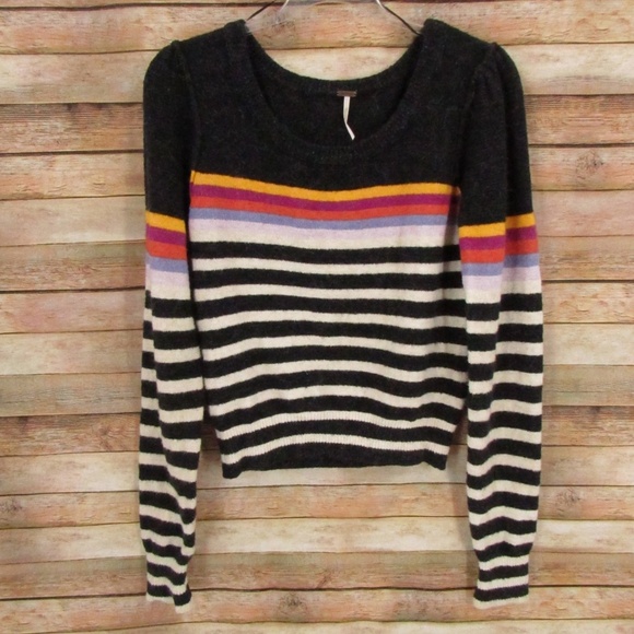 Free People Complete Me Multi-Stripe Part Alpaca Sweater S - Picture 1 of 15
